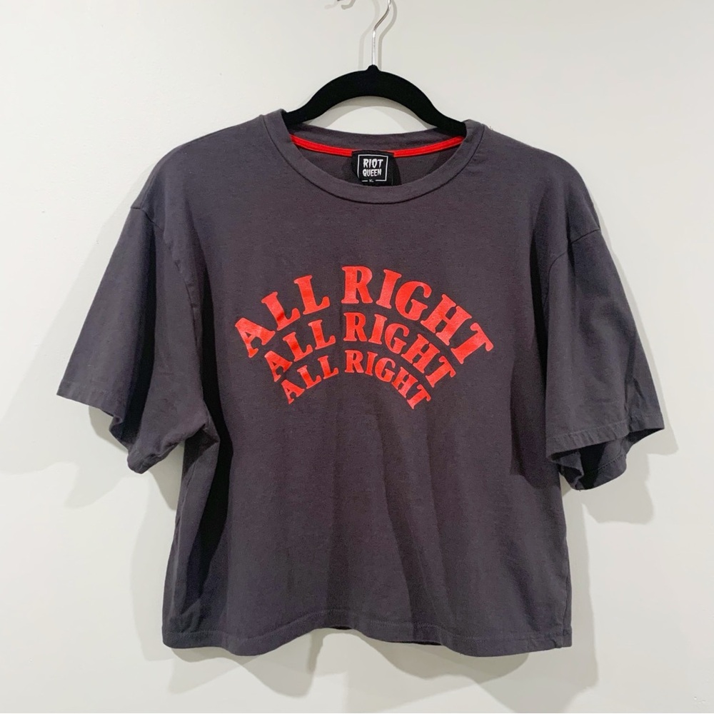 Riot Queen Gray Cropped All Right T-Shirt
